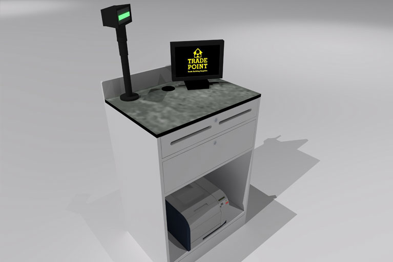 trade point card payment desk design, manufacture and installation